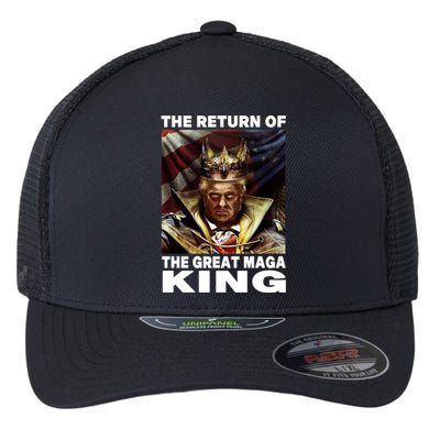 Ultra Maga Trump The Return Of The Great MAGA King Flexfit Unipanel Trucker Cap