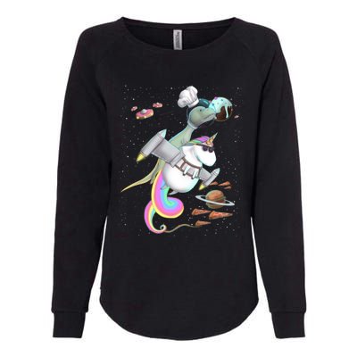 Trex Tyrannosaurus Rex Dinosaur Riding Unicorn Space Party Gift Womens California Wash Sweatshirt