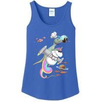 Trex Tyrannosaurus Rex Dinosaur Riding Unicorn Space Party Gift Ladies Essential Tank