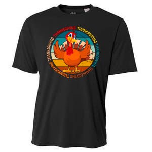 Thanksgiving Turkey Retro Sunset Holiday Cooling Performance Crew T-Shirt