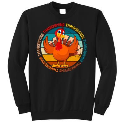 Thanksgiving Turkey Retro Sunset Holiday Sweatshirt