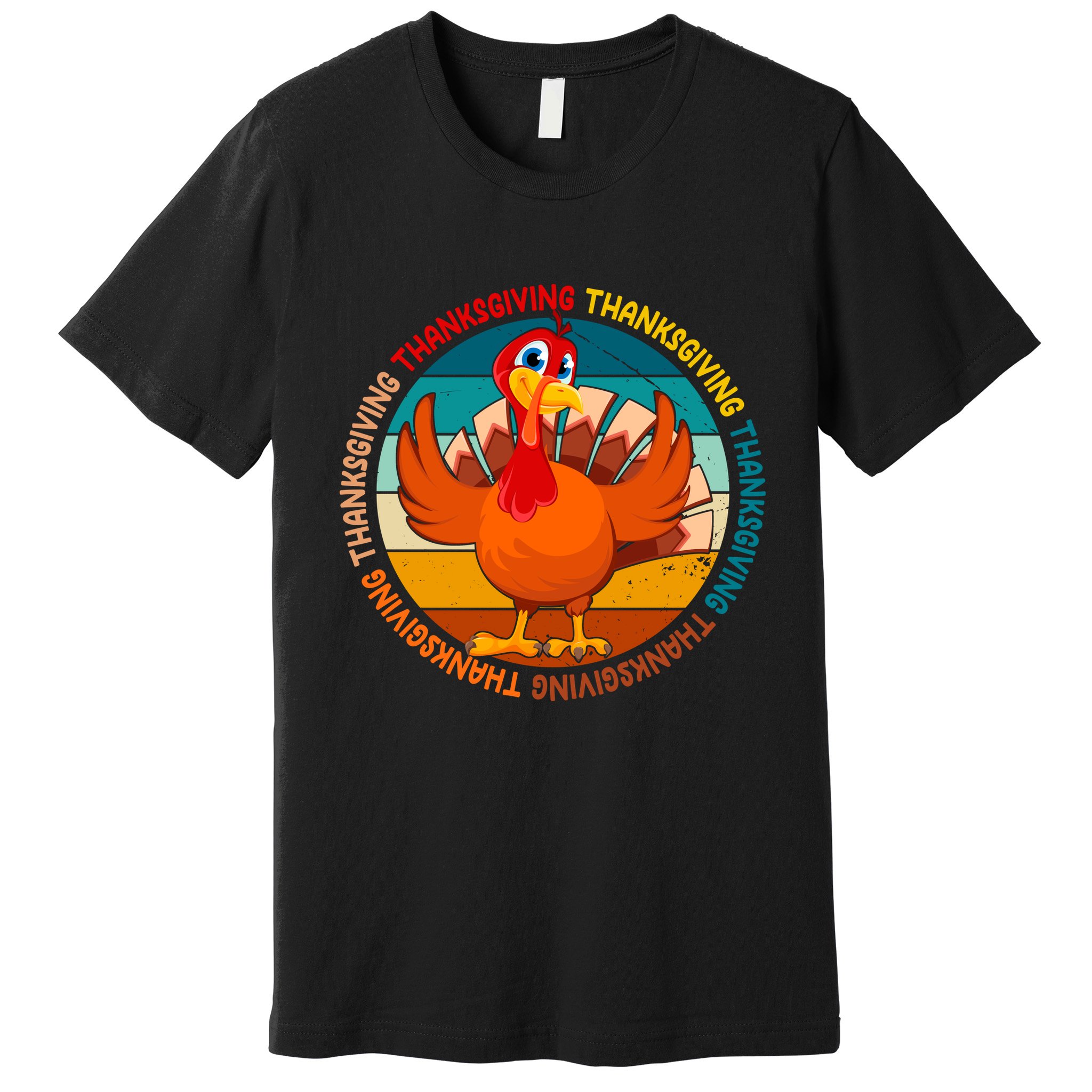 Thanksgiving Turkey Retro Sunset Holiday Premium T-Shirt