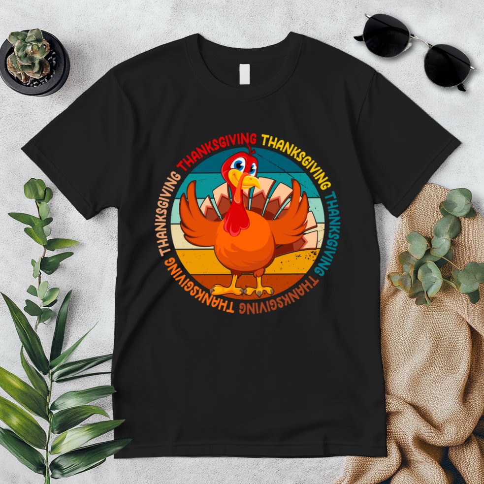 Thanksgiving Turkey Retro Sunset Holiday Premium T-Shirt