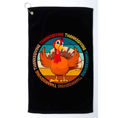 Thanksgiving Turkey Retro Sunset Holiday Golf Towel