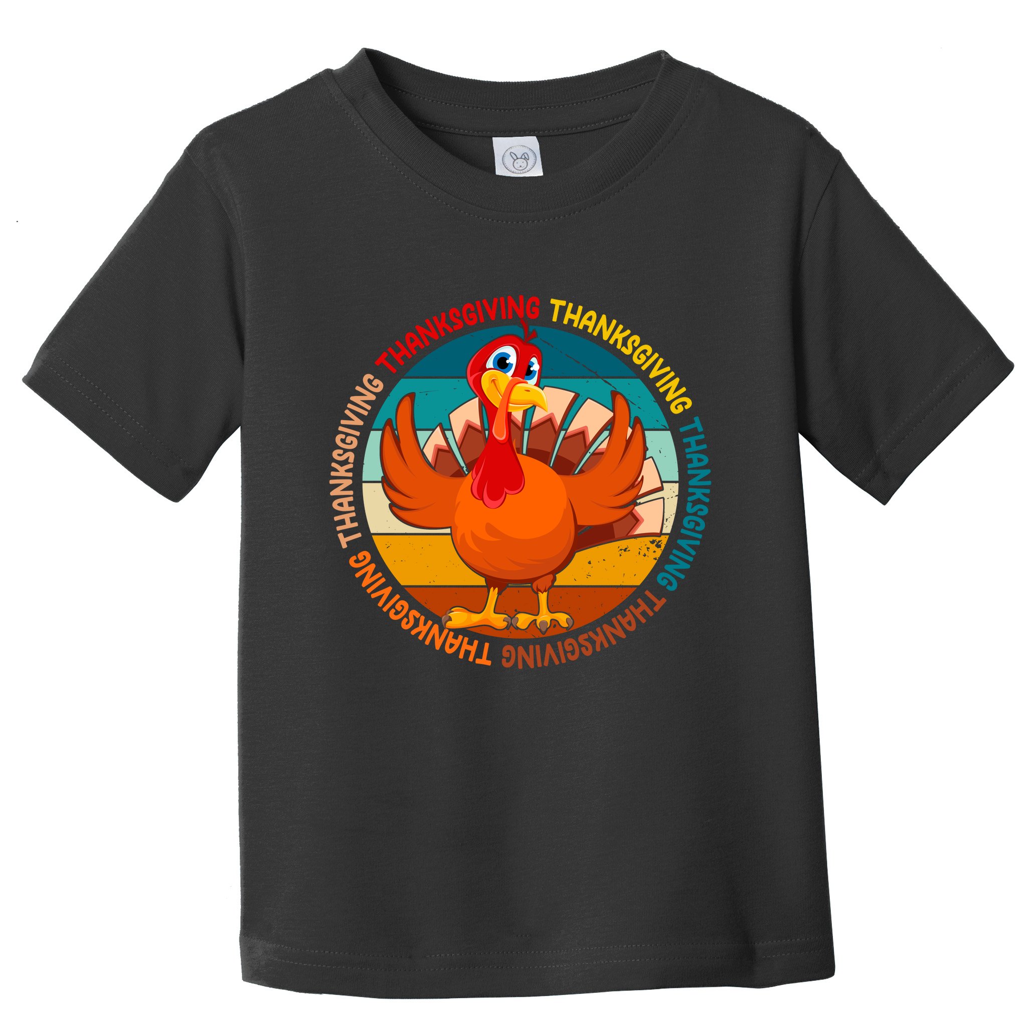 Thanksgiving Turkey Retro Sunset Holiday Toddler T-Shirt