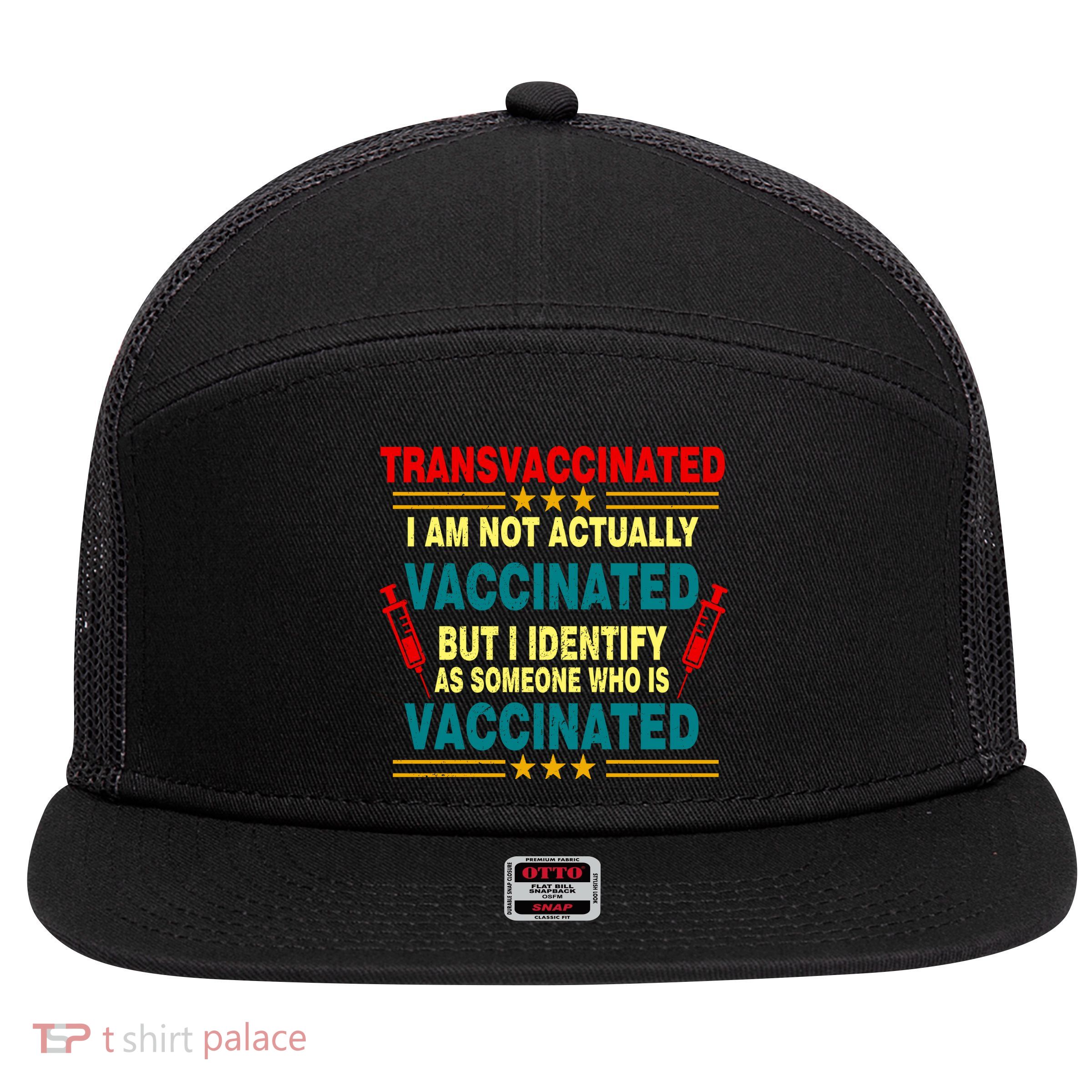 Transvaccinated 7 Panel Mesh Trucker Snapback Hat