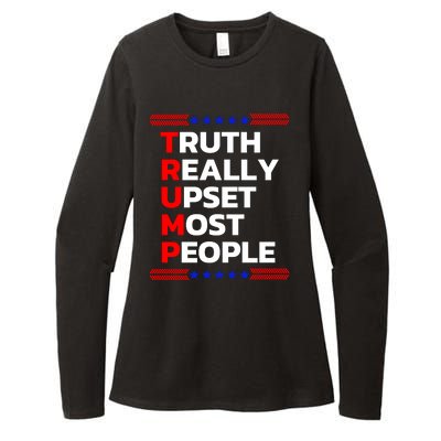 Trump Truth Really Upset Most People Trump 2024 America Flag Womens CVC Long Sleeve Shirt