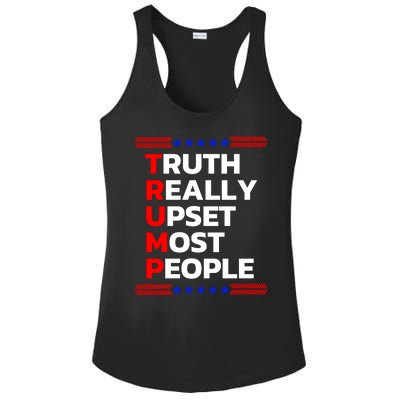 Trump Truth Really Upset Most People Trump 2024 America Flag Ladies PosiCharge Competitor Racerback Tank