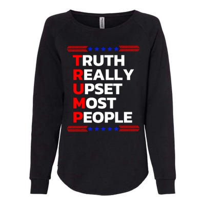 Trump Truth Really Upset Most People Trump 2024 America Flag Womens California Wash Sweatshirt