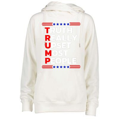 Trump Truth Really Upset Most People Trump 2024 America Flag Womens Funnel Neck Pullover Hood