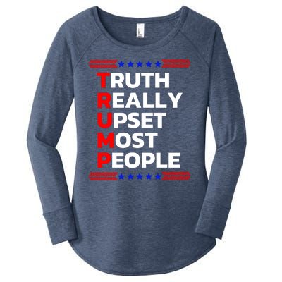 Trump Truth Really Upset Most People Trump 2024 America Flag Women's Perfect Tri Tunic Long Sleeve Shirt