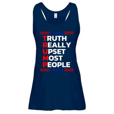 Trump Truth Really Upset Most People Trump 2024 America Flag Ladies Essential Flowy Tank