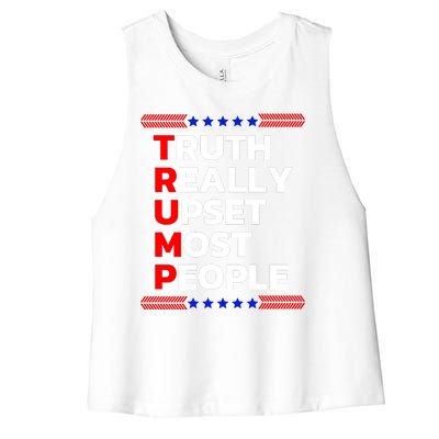 Trump Truth Really Upset Most People Trump 2024 America Flag Women's Racerback Cropped Tank