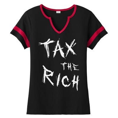 Tax The Rich AOC Quote Ladies Halftime Notch Neck Tee