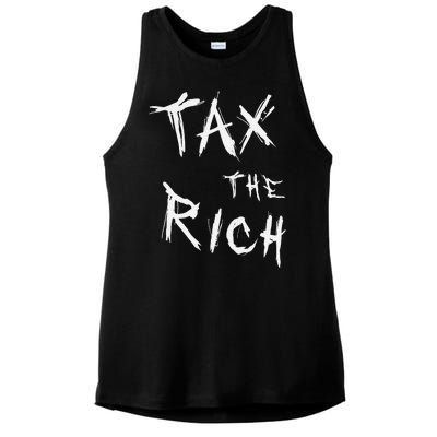 Tax The Rich AOC Quote Ladies PosiCharge Tri-Blend Wicking Tank