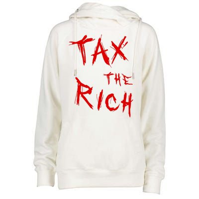 Tax The Rich AOC Quote Womens Funnel Neck Pullover Hood