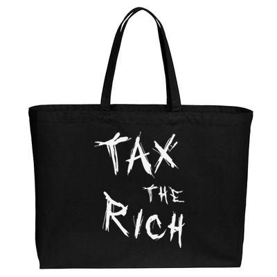 Tax The Rich AOC Quote Cotton Canvas Jumbo Tote