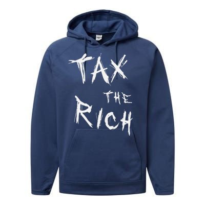 Tax The Rich AOC Quote Performance Fleece Hoodie