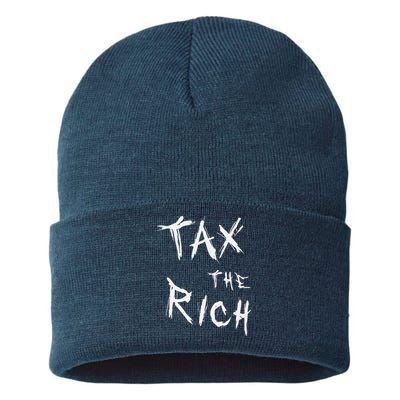 Tax The Rich AOC Quote Sustainable Knit Beanie