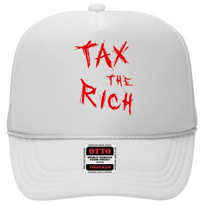 Tax The Rich AOC Quote High Crown Mesh Back Trucker Hat