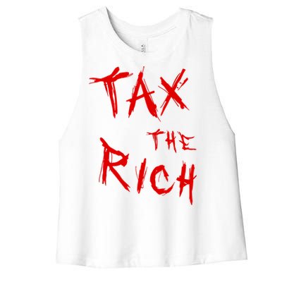 Tax The Rich AOC Quote Women's Racerback Cropped Tank