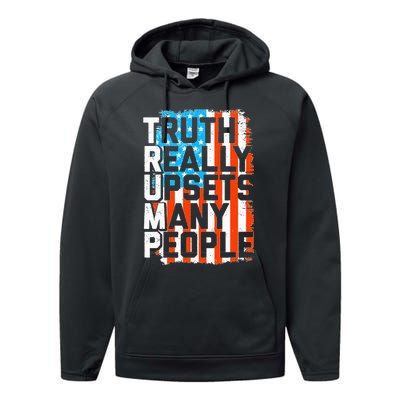 Trump Truth Really Upsets Many People US Flag Funny Performance Fleece Hoodie