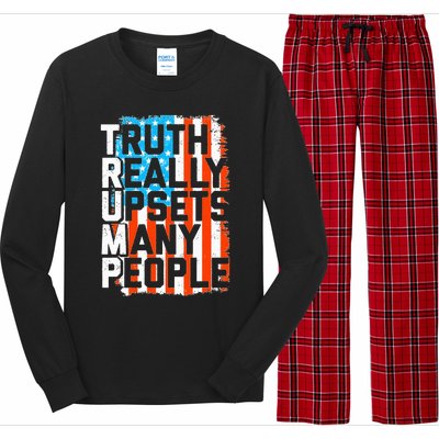 Trump Truth Really Upsets Many People US Flag Funny Long Sleeve Pajama Set