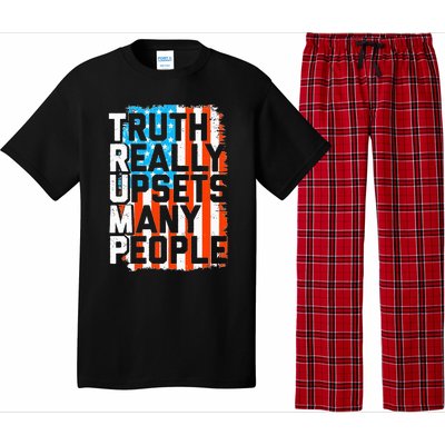 Trump Truth Really Upsets Many People US Flag Funny Pajama Set