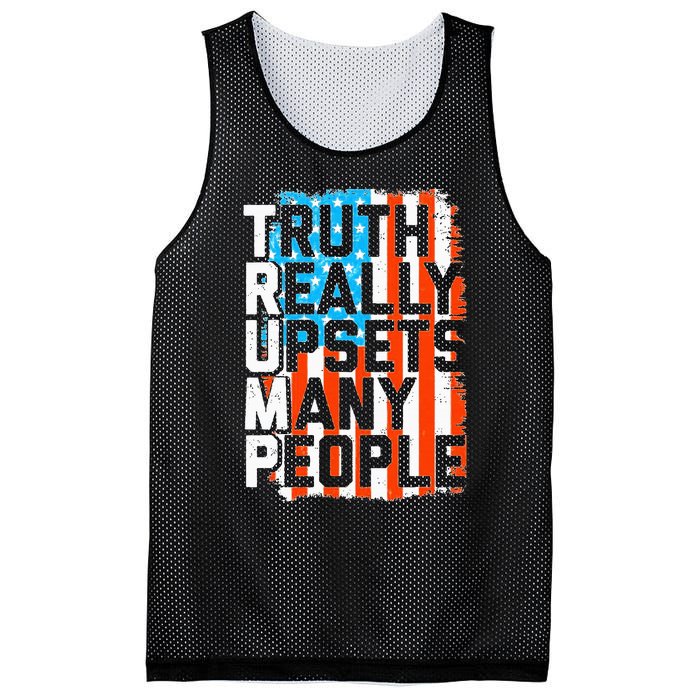 Trump Truth Really Upsets Many People US Flag Funny Mesh Reversible Basketball Jersey Tank