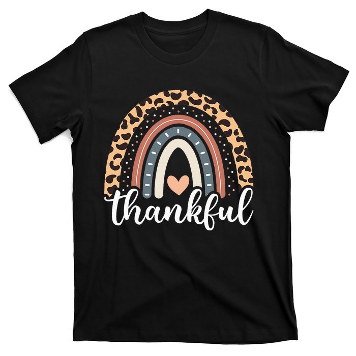 Thankful Thanksgiving Rainbow Leopard T-Shirt