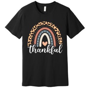 Thankful Thanksgiving Rainbow Leopard Premium T-Shirt