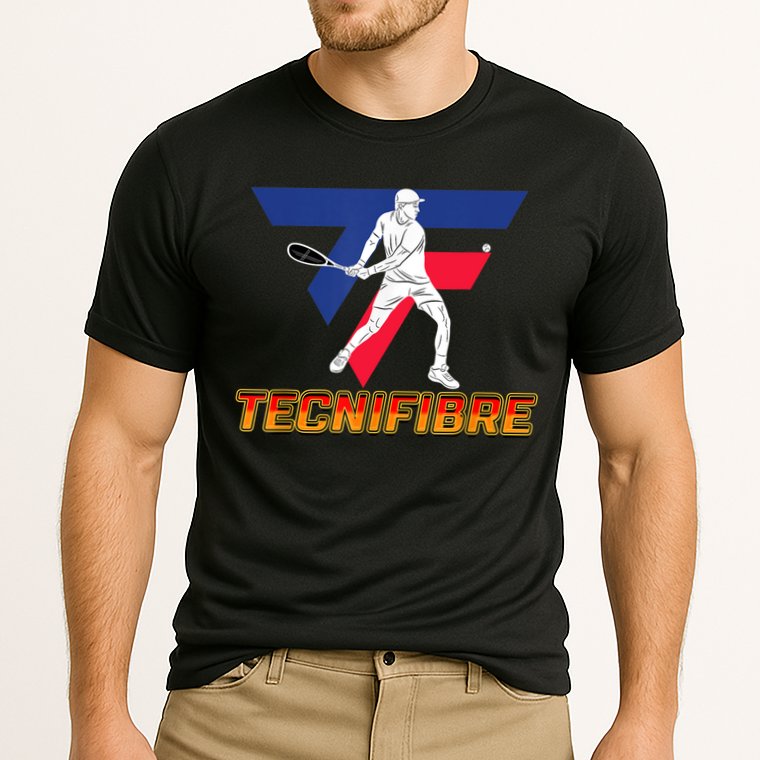 Tecnifibre Tenis Retro Vintage Cooling Performance Crew T-Shirt