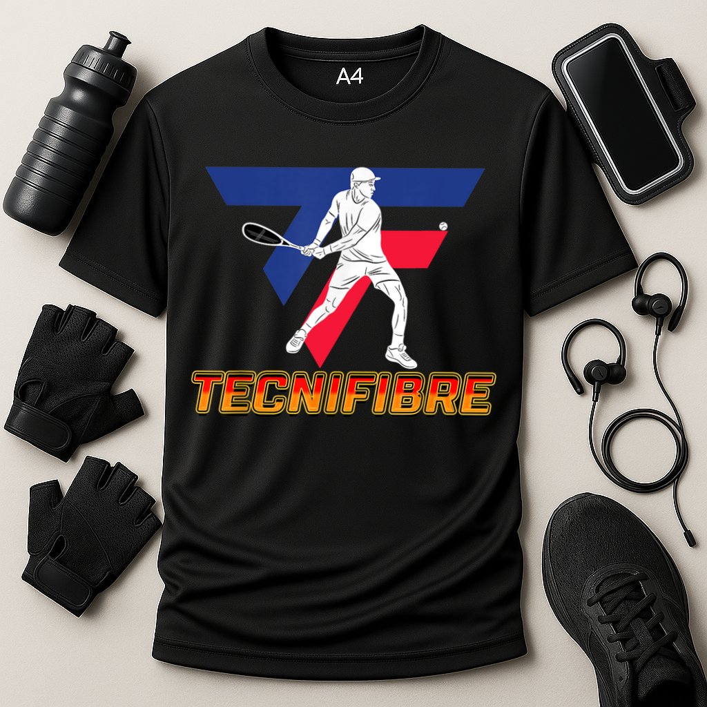 Tecnifibre Tenis Retro Vintage Cooling Performance Crew T-Shirt