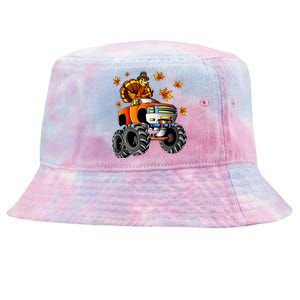 Thanksgiving Turkey Riding Monster Truck Boy Tie-Dyed Bucket Hat