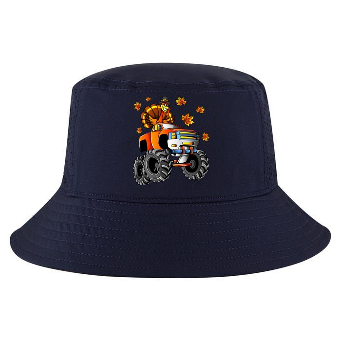 Thanksgiving Turkey Riding Monster Truck Boy Cool Comfort Performance Bucket Hat