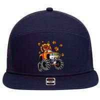 Thanksgiving Turkey Riding Monster Truck Boy 7 Panel Mesh Trucker Snapback Hat