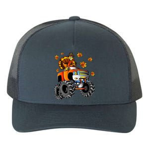 Thanksgiving Turkey Riding Monster Truck Boy Yupoong Adult 5-Panel Trucker Hat