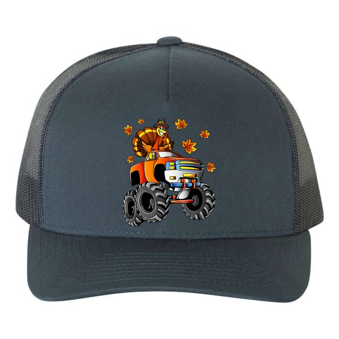 Thanksgiving Turkey Riding Monster Truck Boy Yupoong Adult 5-Panel Trucker Hat