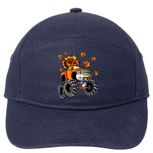 Thanksgiving Turkey Riding Monster Truck Boy 7-Panel Snapback Hat