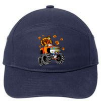 Thanksgiving Turkey Riding Monster Truck Boy 7-Panel Snapback Hat