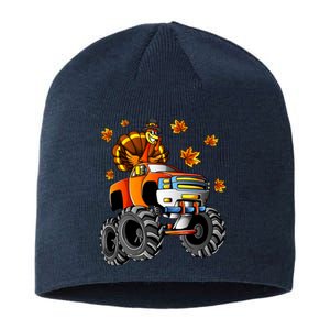 Thanksgiving Turkey Riding Monster Truck Boy Sustainable Beanie