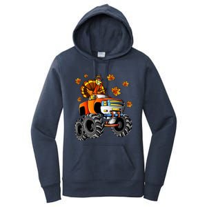 Thanksgiving Turkey Riding Monster Truck Boy Women's Pullover Hoodie