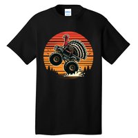 Thanksgiving Turkey Riding Monster Truck Sunset Turkey Tall T-Shirt