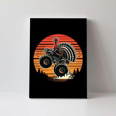 Thanksgiving Turkey Riding Monster Truck Sunset Turkey Canvas