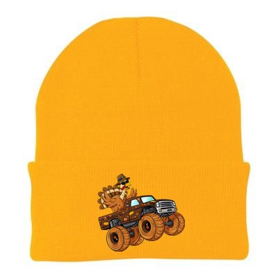 Thanksgiving Turkey Riding Monster Truck Knit Cap Winter Beanie