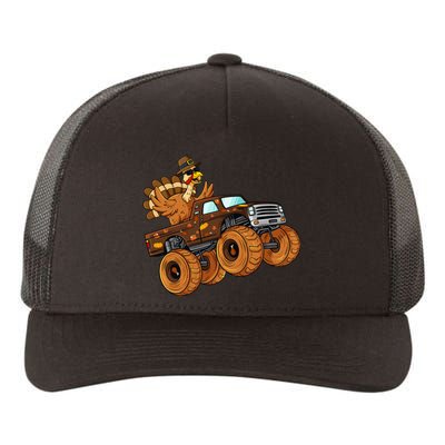 Thanksgiving Turkey Riding Monster Truck Yupoong Adult 5-Panel Trucker Hat