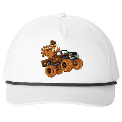 Thanksgiving Turkey Riding Monster Truck Snapback Five-Panel Rope Hat