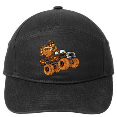 Thanksgiving Turkey Riding Monster Truck 7-Panel Snapback Hat