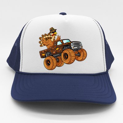 Thanksgiving Turkey Riding Monster Truck Trucker Hat