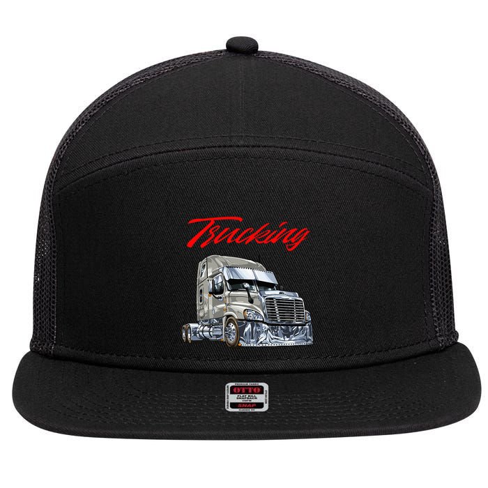Trucking 7 Panel Mesh Trucker Snapback Hat